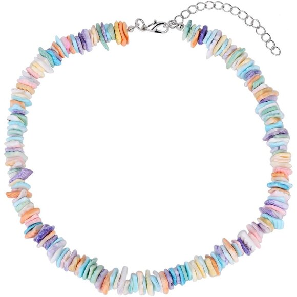 Bohemian Shell Beaded Necklace for Women Colorful Choker Beach Jewelry White - Picture 1 of 5